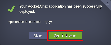 Instalação do Rocket.Chat com sucesso