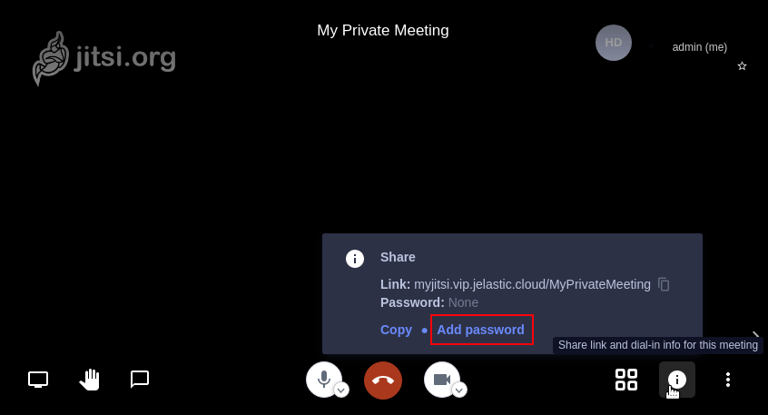 Jitsi Add Password